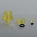 DEV Whistle V3 Style Drip Tip + Button + Small Button for dotMod dotAIO Pod - Lemon Yellow, PMMA