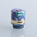 Authentic Reewape RS330 810 Drip Tip w/ Air Regulating Ring for RBA / RTA / RDA - Green + Purple + White, Resin + Steel (1 PC)