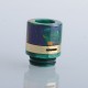 Authentic Reewape RS330 810 Drip Tip w/ Air Regulating Ring for RBA / RTA / RDA - Green + Purple + Yellow, Resin + Steel (1 PC)