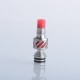 Authentic Auguse Seaman 510 Drip Tip for RDA / RTA / RDTA Atomizer - Silver + Red, Stainless Steel + Delin