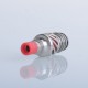 Authentic Auguse Seaman 510 Drip Tip for RDA / RTA / RDTA Atomizer - Silver + Red, Stainless Steel + Delin