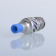 Authentic Auguse Seaman 510 Drip Tip for RDA / RTA / RDTA Atomizer - Silver + Blue, Stainless Steel + Delin