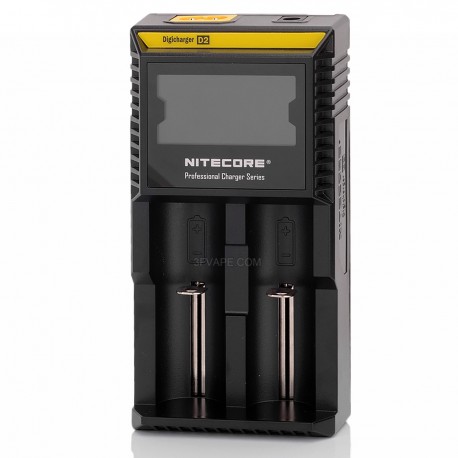 [Ships from Bonded Warehouse] Authentic Nitecore D2 2-Slot Digital Battery Charger w/ LCD Display Screen - Black, US Plug