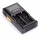 Authentic Nitecore D2 2-Slot Digital Battery Charger w/ LCD Display Screen for Li-ion / Ni-MH / Ni-Cd - Black, UK Plug
