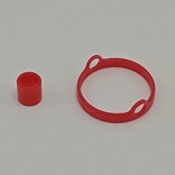 Authentic Auguse Era Pro RTA Replacement Decorative Ring + Drip Tip Ring - Red, Anodized Aluminum + POM, 22mm Diameter (1 PC)