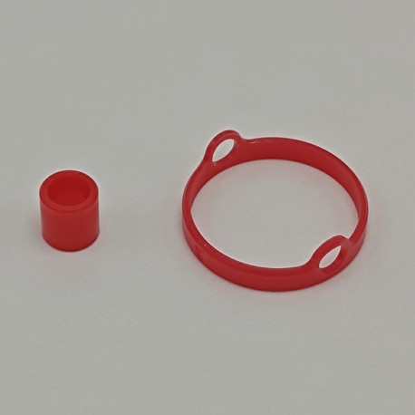 Authentic Auguse Era Pro RTA Replacement Decorative Ring + Drip Tip Ring - Red, Anodized Aluminum + POM, 22mm Diameter (1 PC)