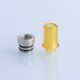 510 Drip Tip for RDA / RTA / RDTA Atomizer - Silver + Brown, Stainless Steel + PEI