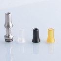510 Drip Tip w/ Spare Mouthpieces for RDA / RTA / RDTA Atomizer - Silver, Stainless Steel + PEI + POM + PC