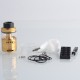 [Ships from Bonded Warehouse] Authentic Hellvape Fat Rabbit RTA Rebuildable Tank Atomizer - Gold, SS+ Glass, 5.5ml, 28.4mm