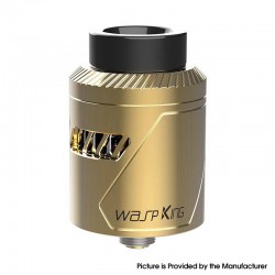 Authentic Oumier Wasp King RDA Rebuildable Dripping Atomizer - Gold, 24mm, with BF Pin