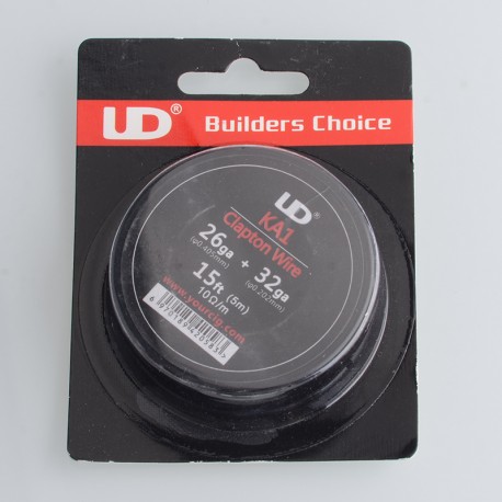 [Ships from Bonded Warehouse] Authentic UD Clapton Wire for RBA Atomizer - 26GA + 32GA, Kanthal A1, 15ft (5m)