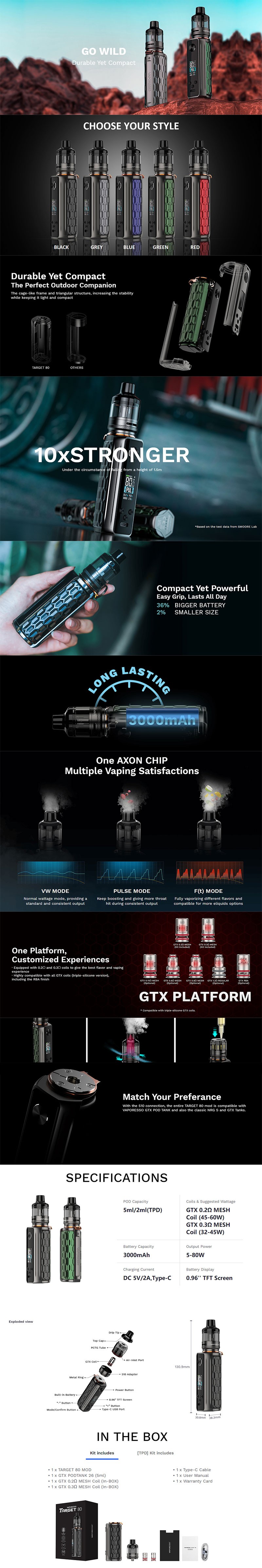 Kit MOD VAPoresso Target 80