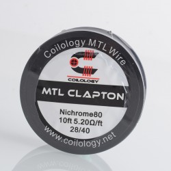 Authentic Coilology MTL Clapton Ni80 Spool Wire - 28GA / 40GA, 5.2ohm/ft, 10ft