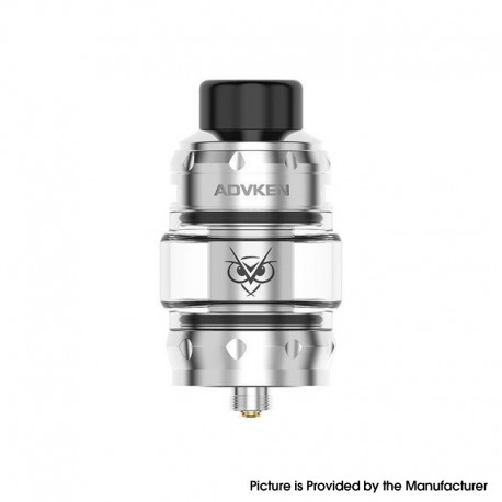 [Ships from Bonded Warehouse] Authentic Advken OWL Pro Sub Ohm Tank Atomizer - Silver, 4.0ml / 5.0ml, 0.2ohm / 0.4ohm, 29mm