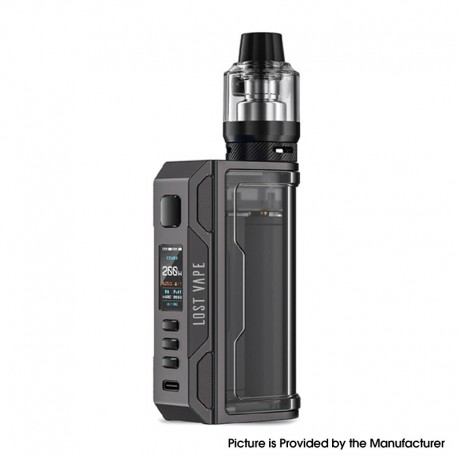 [Ships from Bonded Warehouse] Authentic LostVape Thelema Quest 200W VW Box Mod Kit + UB Pro Pod Tank Atomizer - Gunmetal Clear