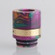 Authentic Reewape RS330 810 Drip Tip w/ Air Regulating Ring for RBA / RTA / RDA - Purple + Green + Yellow, Resin + Steel (1 PC)