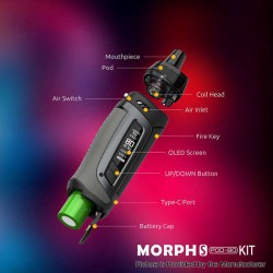 Original SMOK Morph S Pod-80 80W Pod System Vape Starter Kit - Black Carbon Fiber, VW 5~80W, 1 x 18650, 5.0ml, 0.23ohm / 0.4ohm