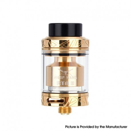 Authentic Oumier Wasp Nano RTA 2 Rebuildable Tank Atomizer - Gold, 2ml, Single Coil, 24mm Diameter