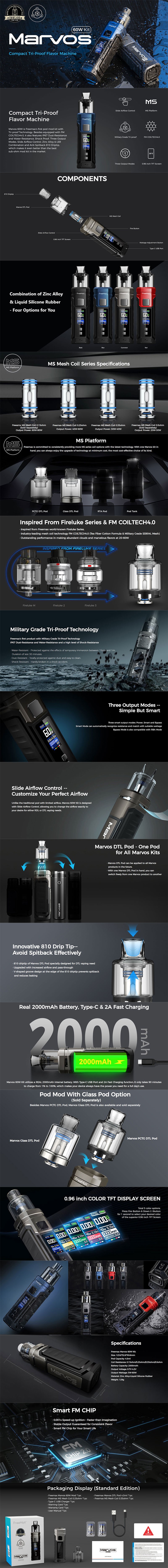 Freemax marvos 60w pod Mod kit