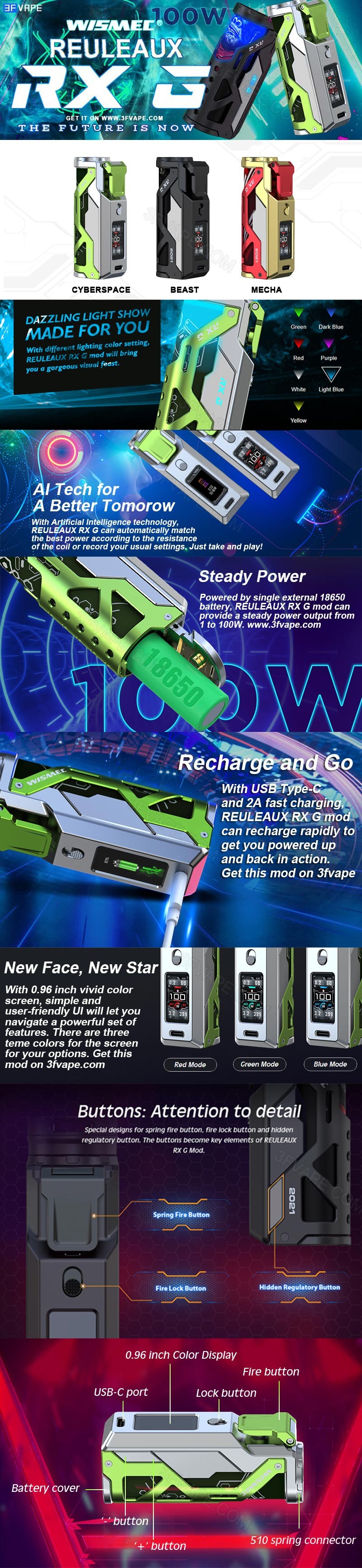 Wismec Reuleaux rx G Box 100W Mod