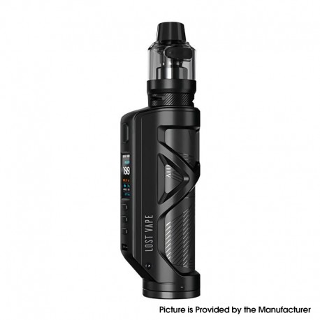 Authentic LostVape Cyborg Quest 100W TC VW Box Mod Kit with UB Pro Pod Tank - Matt Black Steel, 5~100W, 5ml