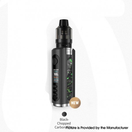 Authentic LostVape Grus V2 100W Box Mod Kit with UB Pro Pod - Black / Chopped Carbon Fiber, 5~100W, 1 x 18650 / 20700 / 21700