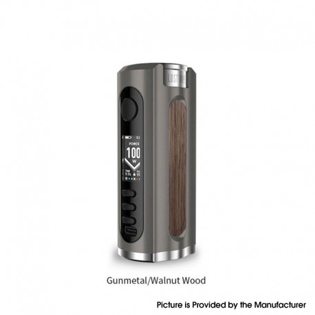 Authentic LostVape Grus V2 100W TC VW Box Mod - Gunmetal / Walnut Wood, 5~100W, 100~300'C, 1 x 18650 / 20700 / 21700