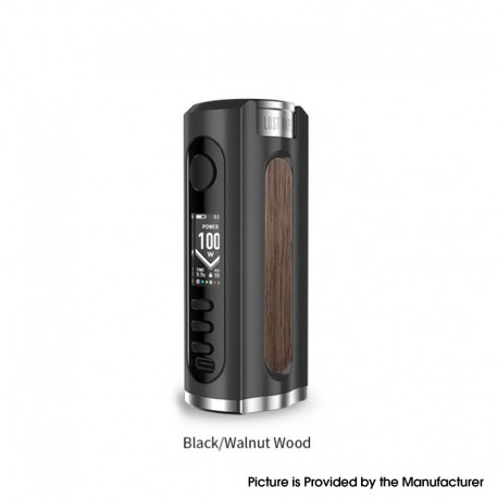 Authentic LostVape Grus V2 100W TC VW Box Mod - Black / Walnut Wood, 5~100W, 100~300'C, 1 x 18650 / 20700 / 21700