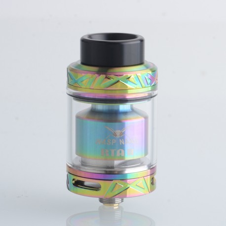 Authentic Oumier Wasp Nano RTA 2 Rebuildable Tank Atomizer - Rainbow, 2ml, Single Coil, 24mm Diameter