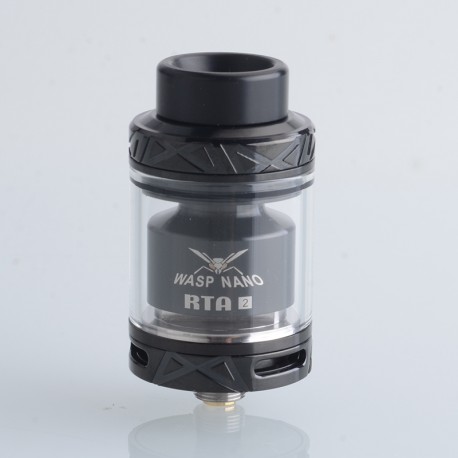 Authentic Oumier Wasp Nano RTA 2 Rebuildable Tank Atomizer - Black, 2ml, Single Coil, 24mm Diameter