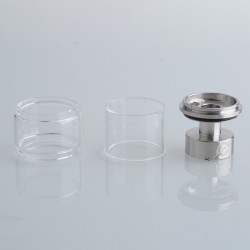 Authentic Yachtvape x Mike Vapes Eclipse RTA Replacement Extension Kit - Silver + Transparent, SS + Glass, (3.5ml / 5ml)