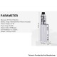 Authentic Vapefly Kriemhild 80W VW Box Mod - Silver, 5~80W, 1 x 18650 / 20700 / 21700