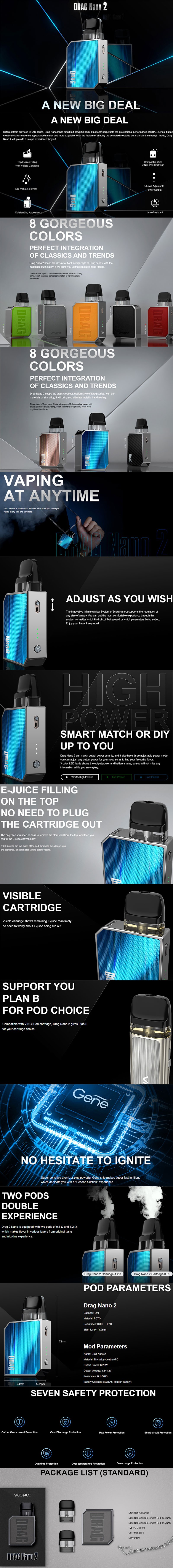 Voopoo Drag Nano 2 Pod System Vape Stater Kit