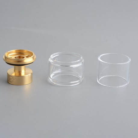 Authentic Yachtvape x Mike Vapes Eclipse RTA Replacement Extension Kit - Gold + Transparent, SS + Glass, (3.5ml / 5ml)