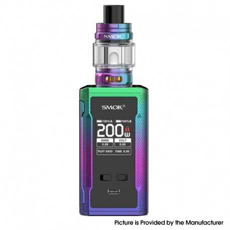 Authentic SMOKTech R-KISS 2 200W VW Box Mod Kit with TFV18 Mini Tank - 7 Color, 5~200W, 2 x 18650, 6.5ml, 0.15 / 0.33ohm