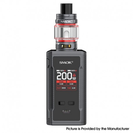 Authentic SMOKTech SMOK R-KISS 2 200W VW Box Mod Kit with TFV18 Mini Tank - Grey, 5~200W, 2 x 18650, 6.5ml, 0.15 / 0.33ohm