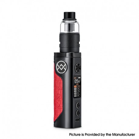 Authentic OXVA Vativ 100W Full Mod Kit with Unione PnM Tank Atomizer - Red Croc Black, 5~100W, 1 x 18650, 5ml, 0.15ohm / 0.3ohm