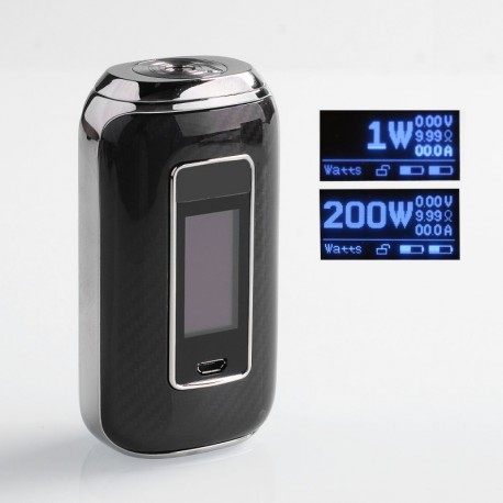 Authentic Aspire SkyStar 210W TC VW Variable Wattage Box Mod - Black Carbon Fiber, 2 x 18650