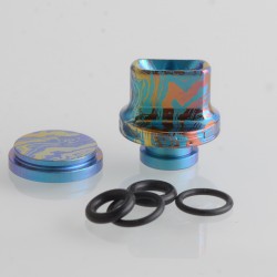 Authentic MK Mods Replacement Drip Tip + Button for SXK BB / Billet Box Mod Kit - Flow Mark, Titanium