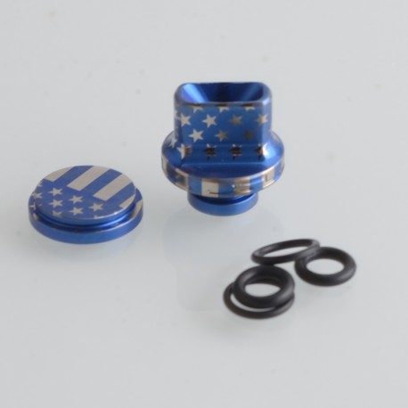 Authentic MK Mods Replacement Drip Tip + Button for SXK BB / Billet Box Mod Kit - Flag, Titanium