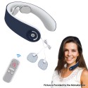 Neck Massager Cordless with Heat Intelligent Portable USB Charging Electric Massage 5 Modes & 15 Intensities Neck Relax - Blue