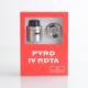 Authentic VandyVape Pyro V4 IV RDTA Atomizer - Stainless Steel, 5ml, SS + Glass, 25.5mm