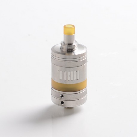 Authentic ZQ Trio RTA Rebuildable Tank Atomizer - Silver, 2.0ml, MTL / DL, 22.38mm Diameter