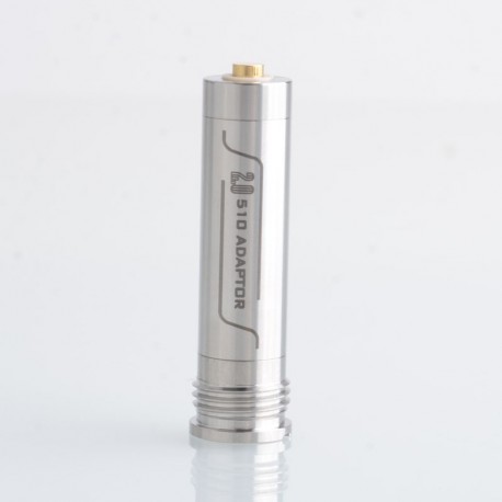 Authentic Ambition Mods 2.0 510 Adapter Connector for BB 60W / 70W / Billet Box Mod Vape Kit - Silver, Stainless Steel (1 PC)