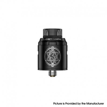 Authentic LostVape Centaurus Solo RDA Rebuildable Dripping Atomizer - Black, Stainless Steel, 24mm Diameter