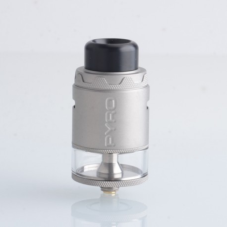 [Ships from Bonded Warehouse] Authentic VandyVape Pyro V4 IV RDTA Atomizer - Frosted Grey, 5ml, SS + Glass, 25.5mm