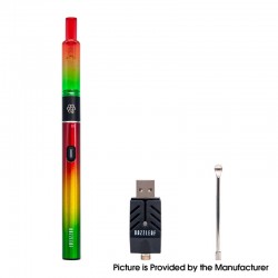 Authentic Dazzleaf EZii Mini Wax / Dab Pen Starter Kit - Rasta, 380mAh, 0.4ohm Quartz Coil