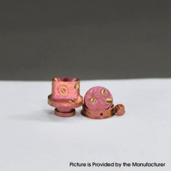 Authentic MK MODS Handmade Engraved Titanium Drip Tip + Button Set for dotMod dotAIO V1 / V2 - Pink, Fire Button, VV Button