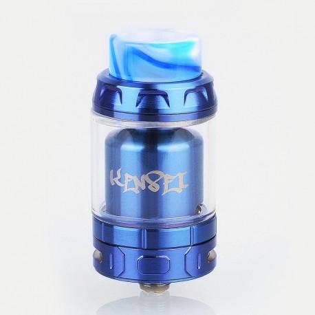 Authentic VandyVape Kensei 24 RTA Rebuildable Tank Atomizer - Blue, Stainless Steel, 4ml, 24.4mm Diameter