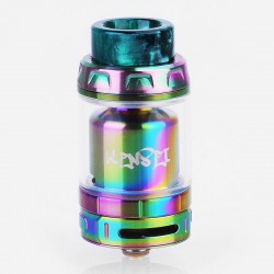 Authentic VandyVape Kensei 24 RTA Rebuildable Tank Atomizer - Rainbow, Stainless Steel, 4ml, 24.4mm Diameter